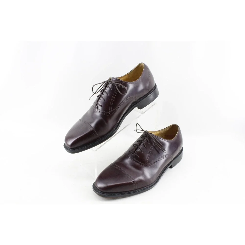 ROCKPORT MEN'S 10.5W BURGUNDY LEATHER LACE UP APM1141E CAP TOE‎ OXFORDS DRESS